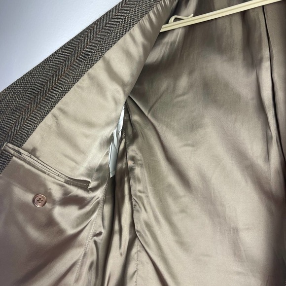 Lauren Ralph Lauren Wool Herringbone 42R Tan Brown 2 Button Blazer Sports Coat - Picture 10 of 15
